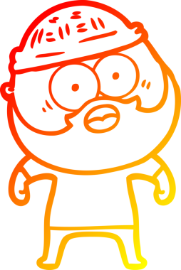 Bir insan tarafından çizilmiş sakallı bir adamın sıcak çizgi çizimi.