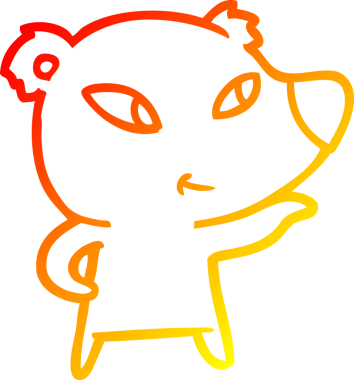 Bir insan tarafından çizilmiş sevimli bir ayının sıcak çizgi çizgisi.