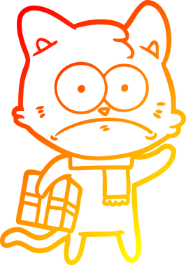 Bir insan tarafından çizilen çizgi film karakterinin sıcak gradyan çizimi