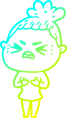 Bir insan tarafından çizilmiş kızgın bir karikatür çizimi.