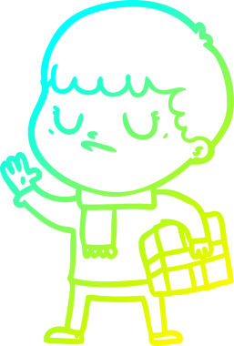 Bir insan tarafından çizilmiş soğuk gradyan çizgi film karakteri.