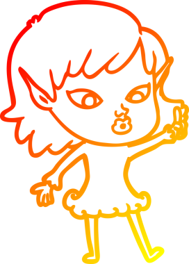 Bir insan tarafından çizilmiş güzel bir elf kızı çizimi.