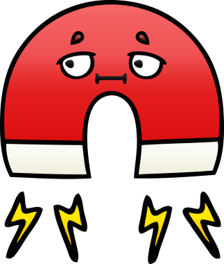 Bir insan tarafından çizilmiş bir mıknatısın gölgelenmiş gradyanı