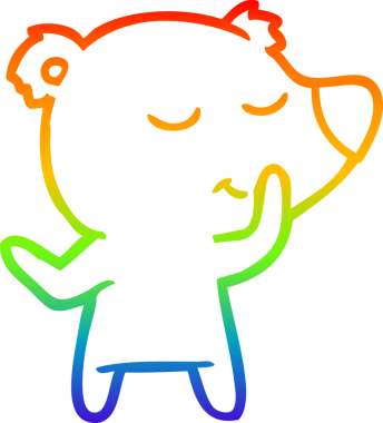 Bir insan tarafından çizilmiş mutlu bir çizgi film ayısının çizimi.