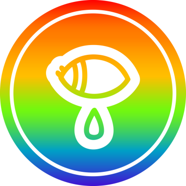 Ağlayan göz yuvarlak simgesi gökkuşağı gradyan bir insan tarafından çizilmiş.