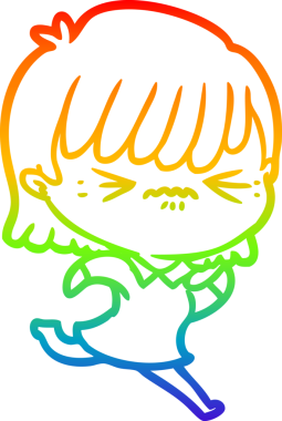 gökkuşağı gradyan çizimi bir insan tarafından çizilmiş bir çizgi film kızı