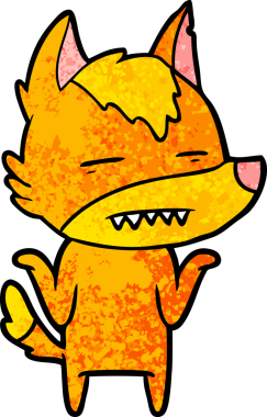 Bir insan tarafından çizilmiş tilki çizgi film karakteri