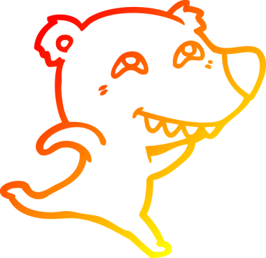 Bir insan tarafından çizilmiş dişleri gösteren bir kutup ayısının sıcak çizgi çizimi