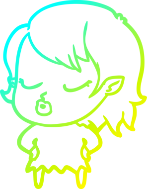 Soğuk gradyan çizgisi, bir insan tarafından çizilmiş şirin bir vampir kız çizgi filmi.