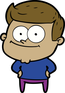 Bir insan tarafından çizilmiş mutlu bir adam.