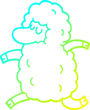 Bir insan tarafından çizilmiş bir koyunun soğuk gradyan çizgisi.