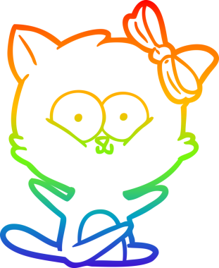 gökkuşağı gradyanı çizimi bir insan tarafından çizilmiş çizgi film kedisi