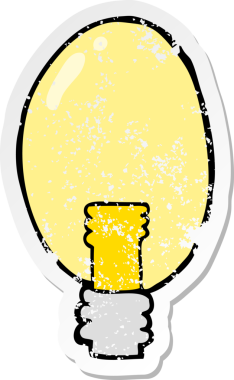 Bir insan tarafından çizilmiş elektrik ışığının sıkıntılı çıkartması.