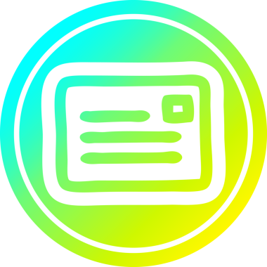 Zarf harfi dairesel simgesi, bir insan tarafından çizilen havalı gradyan bitiş