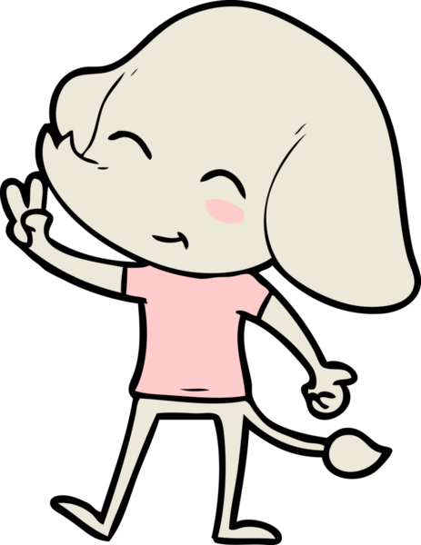 Bir insan tarafından çizilmiş şirin bir fil.