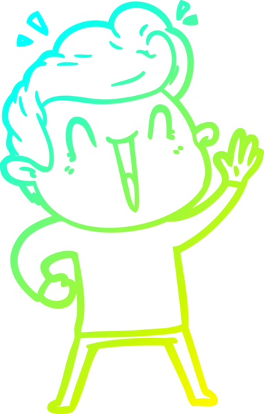 Bir insan tarafından çizilmiş, heyecanlı bir çizgi film çizimi.