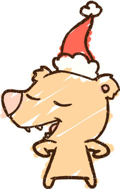 Bir insan tarafından çizilmiş Noel Ayısı Tebeşiri