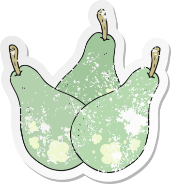 Bir insan tarafından çizilmiş bir armutun gerilimli yapıştırması.