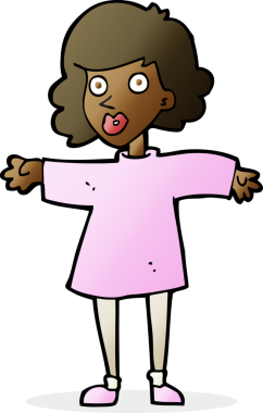 Bir insan tarafından çizilmiş çizgi filmdeki gergin kadın.