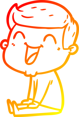 Bir insan tarafından çizilmiş gülen çizgi film karakterinin sıcak çizgi çizimi