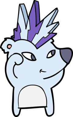 Bir insan tarafından çizilmiş sevimli çizgi film ayısı.