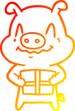 Bir insan tarafından çizilmiş gergin bir domuz çizimi.