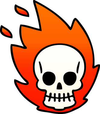 bir insan tarafından çizilmiş gölgelenmiş garip bir kafatası.