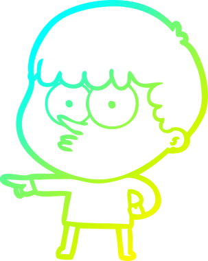 Bir insan tarafından çizilmiş çizgi film karakteri.