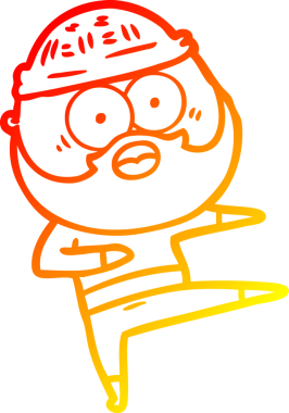 Bir çizgi film çizimi, bir insanın dans ederken çizdiği sakallı adamı şaşırttı.