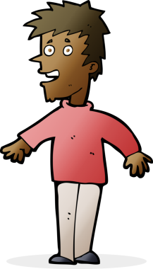 Bir insan tarafından çizilmiş mutlu çocuk çizgi filmi.