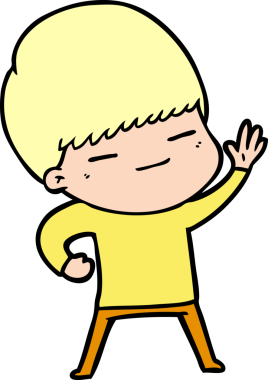 Bir insan tarafından çizilmiş kendini beğenmiş bir çocuk.