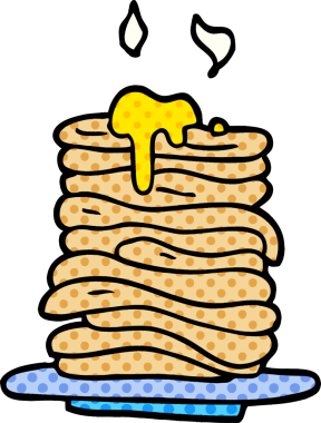 Bir insan tarafından çizilmiş bir yığın krep.