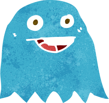 Bir insan tarafından çizilmiş çizgi film hayaleti.