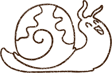 Bir insan tarafından çizilen Mutlu Salyangoz Kömürü