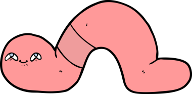 Bir insan tarafından çizilmiş bir solucan.