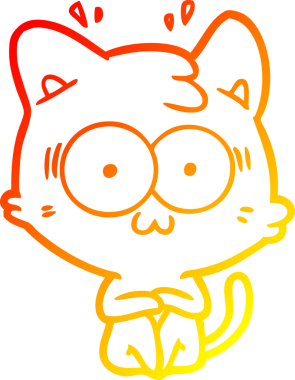 İnsan tarafından çizilmiş bir çizgi filmin sıcak eğimli çizimi.