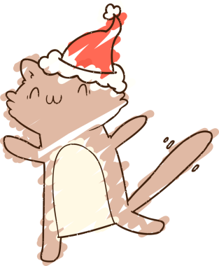 Bir insan tarafından çizilen Noel Kedisi Tebeşiri