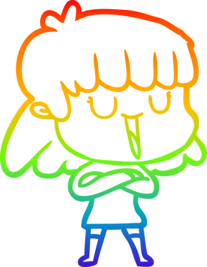 gökkuşağı gradyan çizimi bir insan tarafından çizilmiş bir karikatür kadın