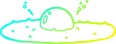 Bir insan tarafından çizilen kızarmış yumurtanın soğuk gradyan çizimi