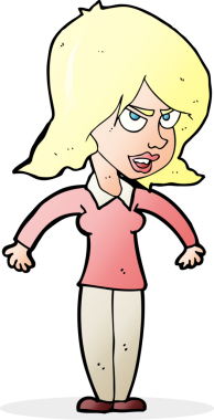 Bir insan tarafından çizilmiş kötü kadın çizgi filmi.