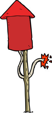 bir insan tarafından çizilmiş havai fişek karikatürü