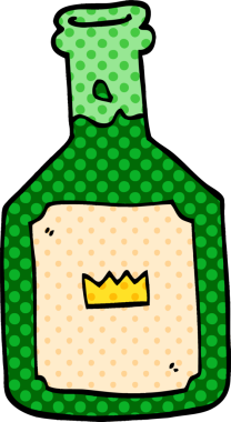 bir insan tarafından çizilmiş alkollü bir içecek.