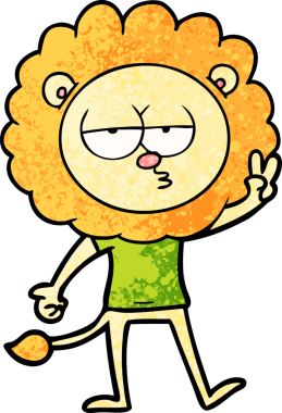 Bir insan tarafından çizilen sıkılmış aslan çizimi.