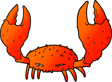 Bir insan tarafından çizilmiş yengeç.