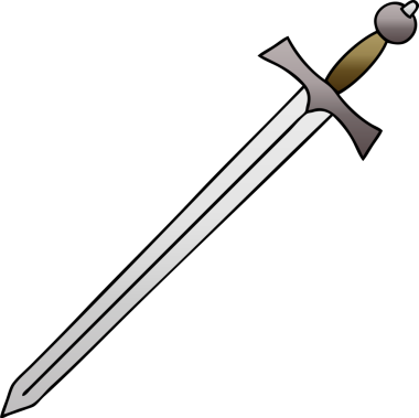 bir insan tarafından çizilmiş gölgelenmiş garip bir kılıç.