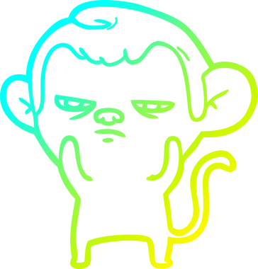 Bir insan tarafından çizilmiş bir çizgi maymun çizimi.