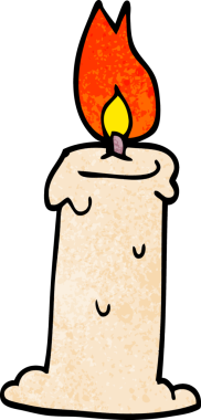 Bir insan tarafından çizilmiş karton mum.