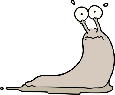 Bir insan tarafından çizilmiş karikatür sümüklüböceği