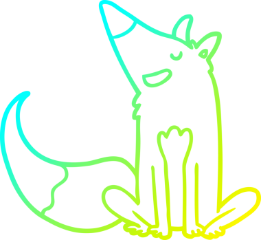 Bir insan tarafından çizilmiş bir tilki çizgi çizimi.