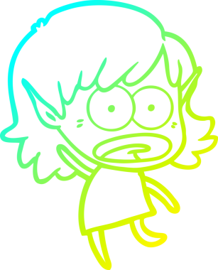 Bir çizgi film karakteri çizimi bir insan tarafından çizilmiş bir elf kızı şok etti.